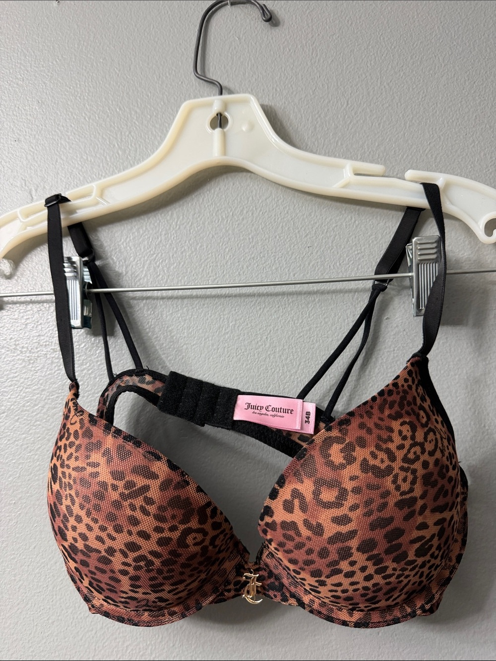 Juicy Couture Intimates Cheetah Leopard Print Push-up BRA Padded Size 34B